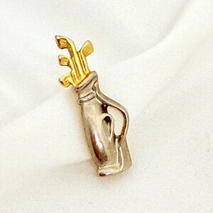 Vintage Navika USA Two Tone Golf Clubs & Bag Brooch